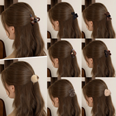 高级感发量少小抓夹半扎发发夹女2025新款 高端后脑勺鲨鱼夹子头饰