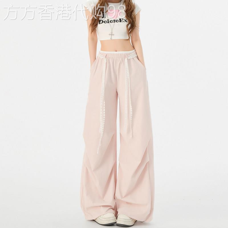 潮牌工装裤女2026夏季新款美式休闲跳舞速干直筒显瘦运动阔腿裤子