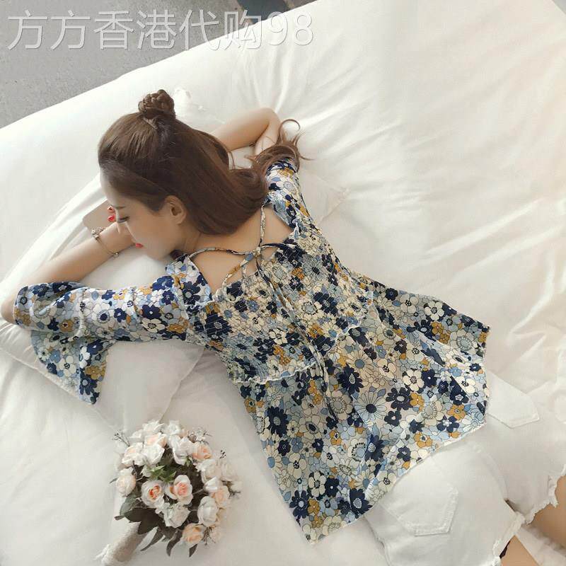 碎花雪纺衫女短袖夏季2025新款t恤修身时尚小衫洋气甜美半袖上衣