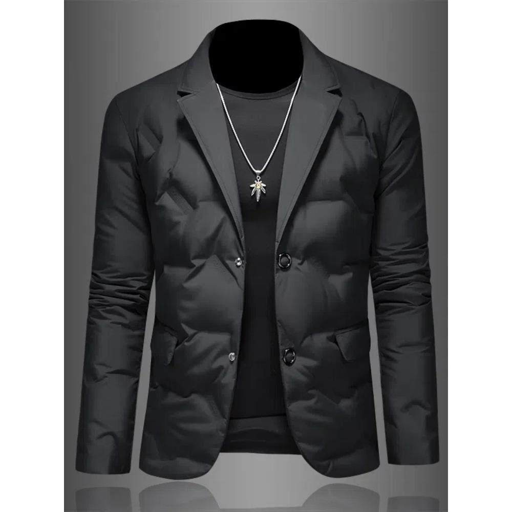 欧洲站冬季90白鸭绒羽绒衣服小西装商务休闲2025男士痞帅保暖外套