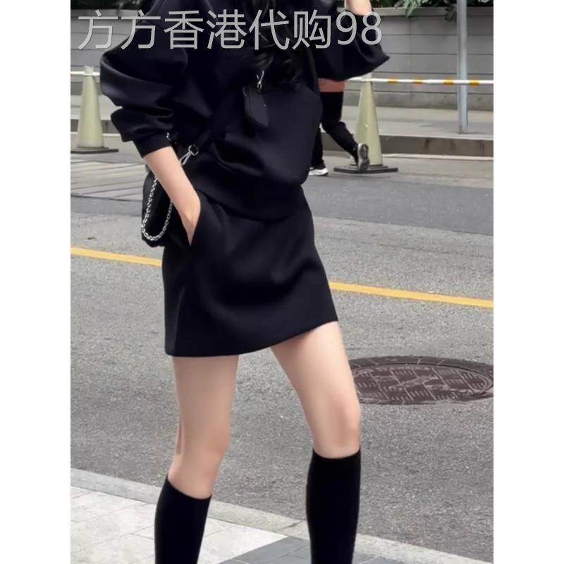 黑色西装半身裙女2025秋季新款高腰遮胯显瘦时尚气质通勤A字短裙