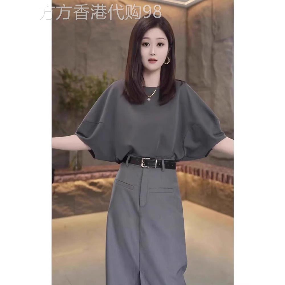 欧洲站夏天穿搭一整套2026新款时尚高级感套装开叉半身裙两件套女