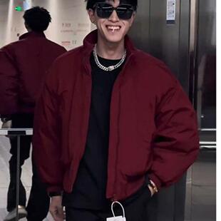 【香港&潮牌专柜正品】酒红色飞行员夹克棉衣男款冬季新年穿搭