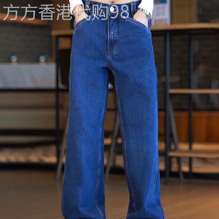 【法国轻奢品牌】经典水洗蓝色牛仔裤男2026新款宽松纯棉直筒裤潮