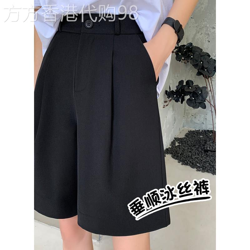 黑色西装短裤女夏季薄款2026新款高腰a字显瘦小个子休闲五分五分