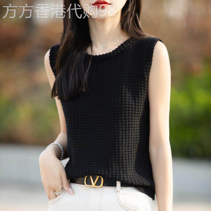 SPYB复古麻花针织马甲女夏时鬓洋派减龄显瘦无袖背心别致百搭上衣