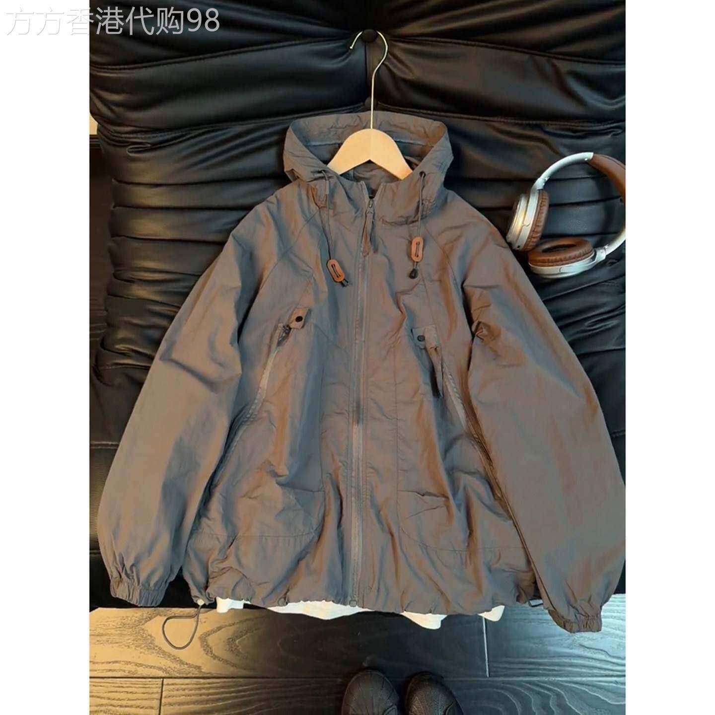 冰丝防晒衣男士夏季薄款户外防紫外线防晒服凉感速干透气连帽外套