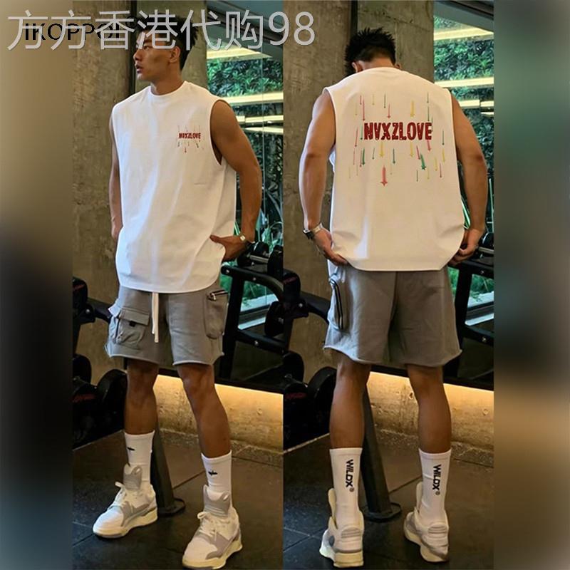 轻奢美式设计感休闲背心男2026夏季新款健身运动坎肩无袖T恤潮牌
