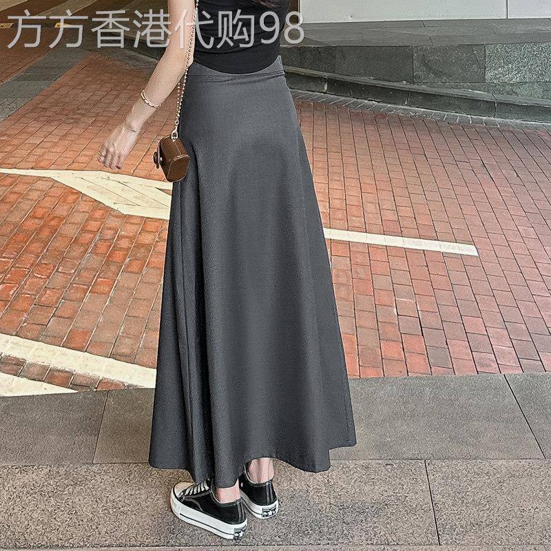 灰色西装半身裙女夏季2026新款高腰显瘦小个子大摆裙子a字包臀裙