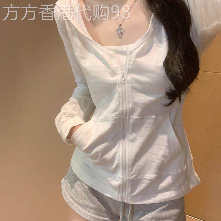 连帽防晒衣女士夏季薄款2026新款时尚洋派小个子空调开衫外套上衣