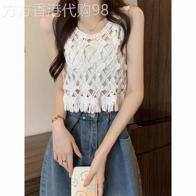 小香风马甲无袖背心女夏季独特别致小吊带镂空罩衫设计感小众上衣