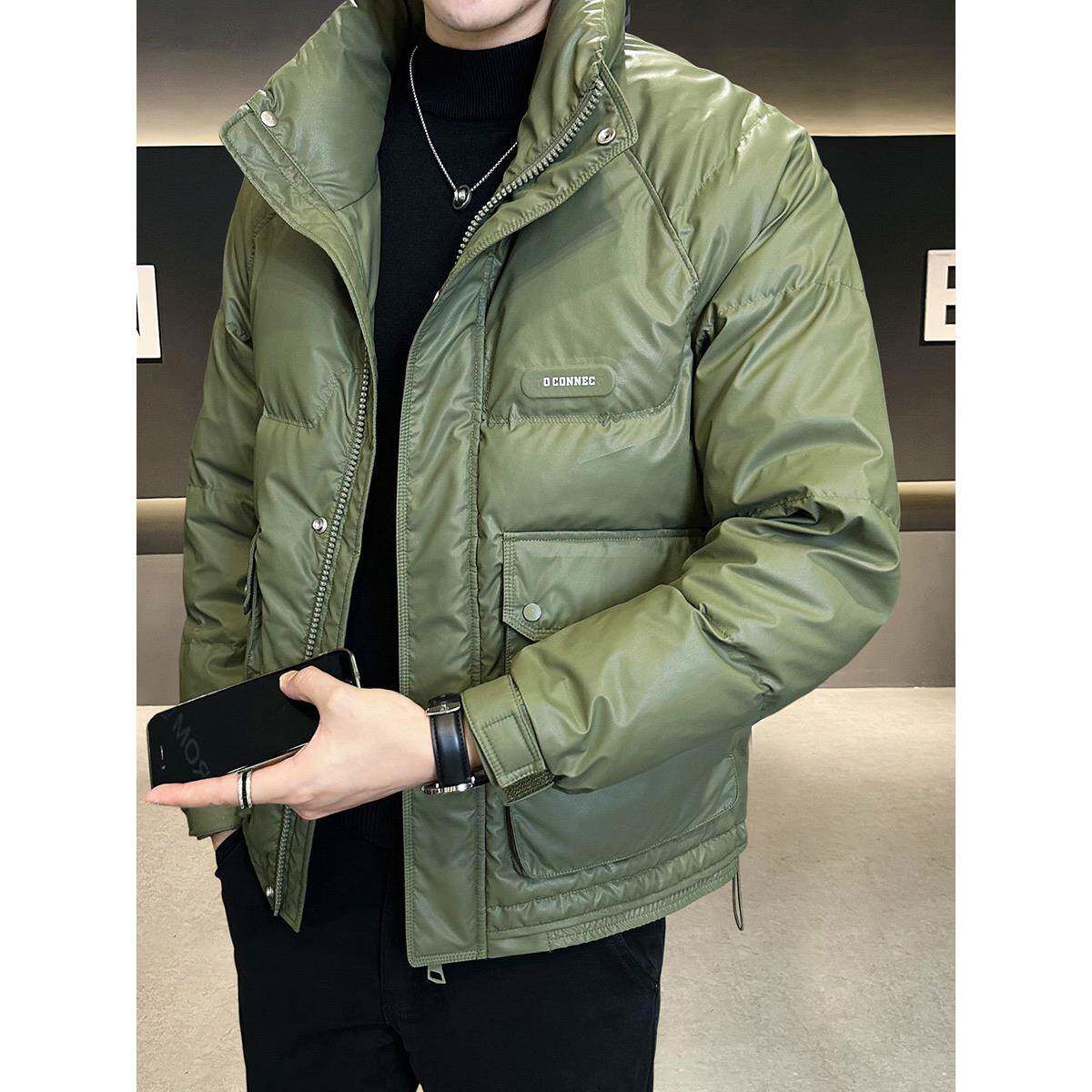 TWG皮羽绒服男士秋冬季2025年新款男装短款潮流高端加厚立领外套