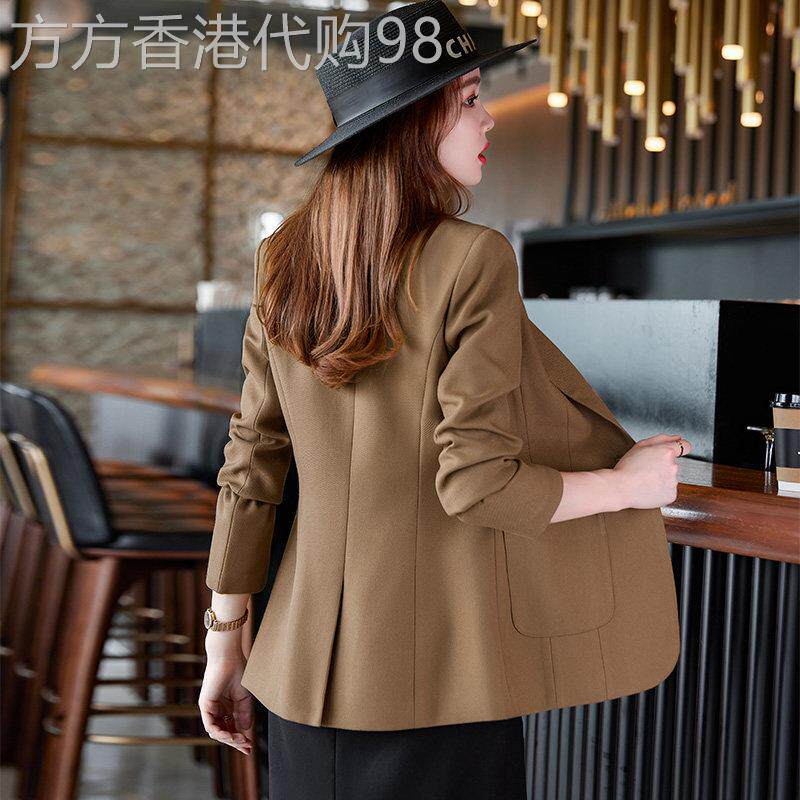 潮牌高级感时尚西装外套女秋冬季小个子洋气休闲修身加厚西服上衣