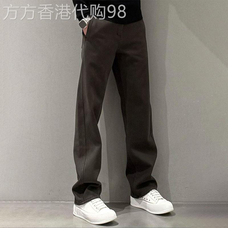 轻奢2025秋季男简约风牛仔裤美式潮流休闲裤咖色百搭时尚感哈伦裤