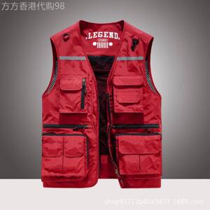 MK正品多口袋工装马甲男夏季薄款高端休闲风钓鱼摄影男士机能背心