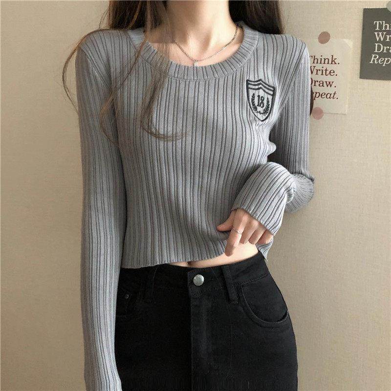 时尚品牌女式底裤衬衫2025春秋季新款法式t恤搭配西式时尚紧身短