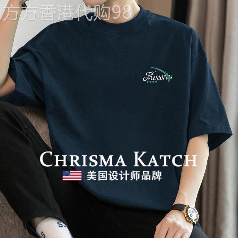 出口美国Chrisma Katch~美纯棉短袖t恤男半袖圆领印花宽松体恤