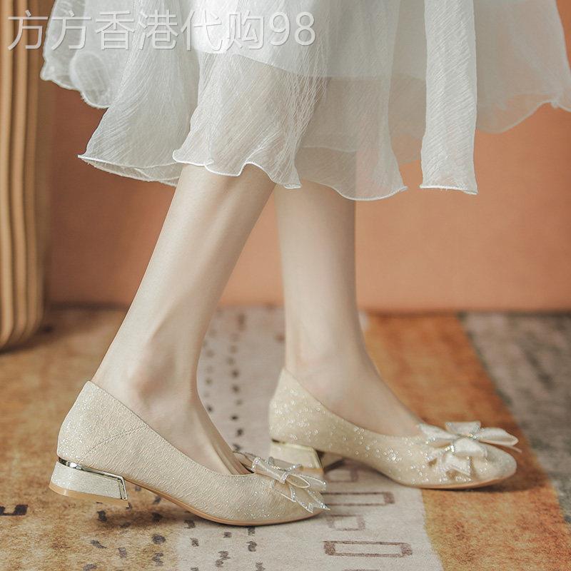 订婚鞋新娘鞋伴娘鞋不累脚日常可穿2026新款配裙子百搭春秋单鞋女