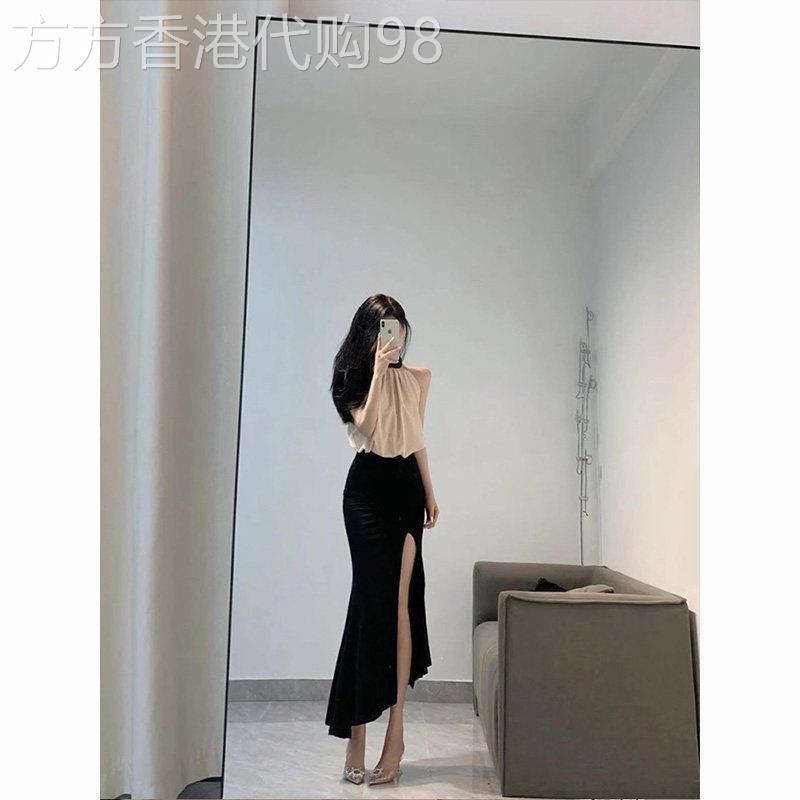 法式气质无袖挂脖衬衫女2026新款高级设计感夏季外穿露肩雪纺上衣