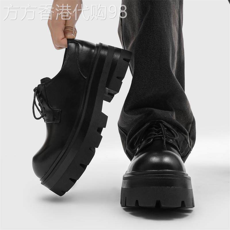 男鞋夏季透气2026新款黑色休闲德比鞋商务正装内增高大头男士皮鞋
