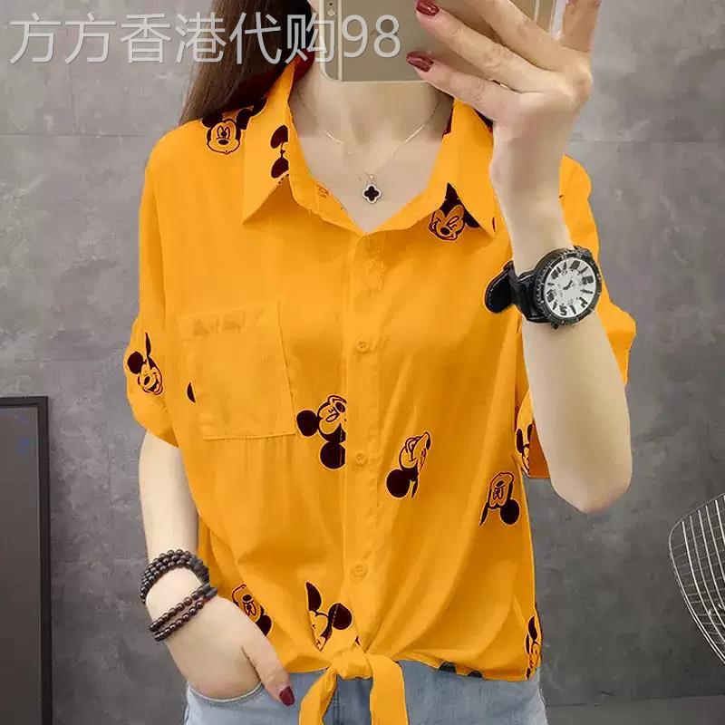 薄款短袖宽松T恤女2026年夏季新款蝴蝶结显瘦遮肉减龄中年mm衬衫