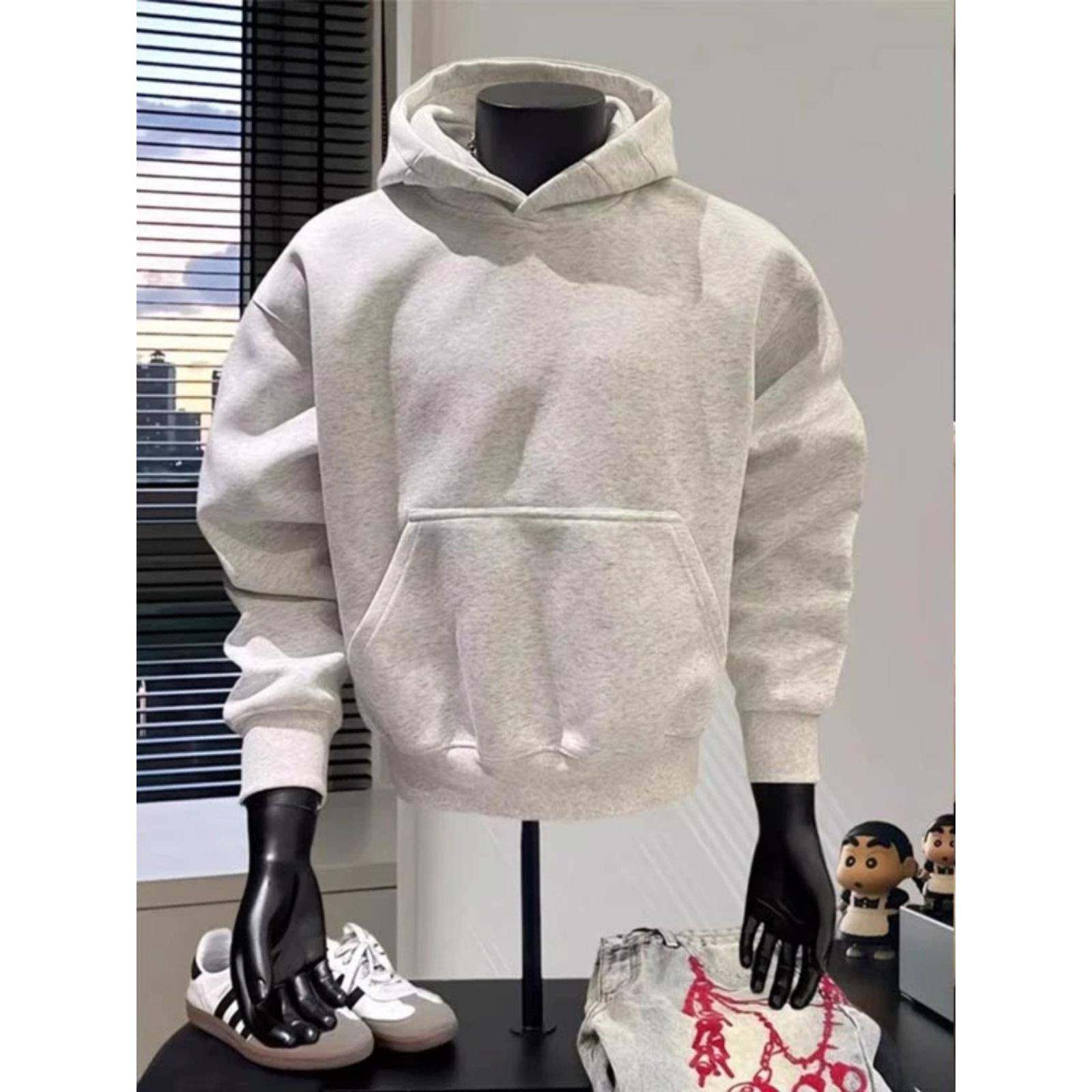 潮牌美式重磅连帽卫衣男士2025年秋冬季新款加绒加厚外套男款上衣