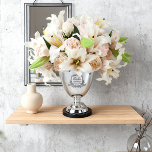 COTE NOIRE 法国香氛花银舟载梦玫瑰百合花束家居香薰礼物轻奢