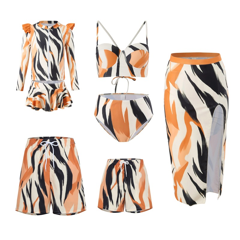 欧美亲子款泳衣泳装男士沙滩裤性感比基尼防晒罩衫女Sexy bikini