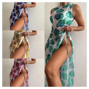泳衣三件套性感長裙比基尼分體印花Split Three piece set bikini