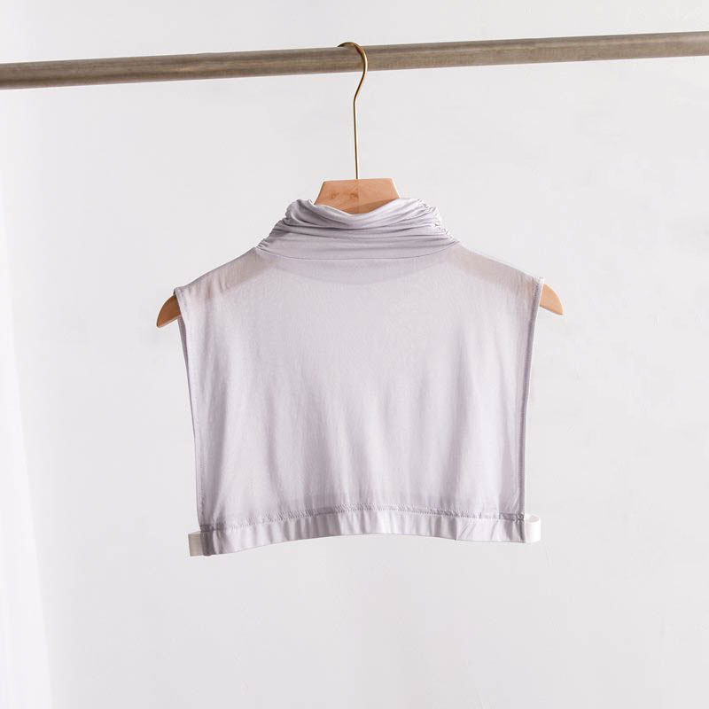 秋冬真丝轻薄保暖护颈高领假领子