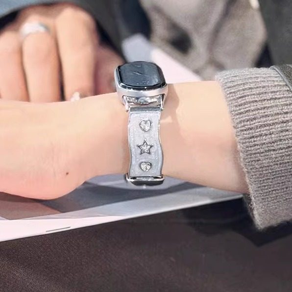 萱芊【星星爱心弯片鳄鱼纹】皮表带适用小米手环10nfc表带9手表8腕带7新款6智能5运动4皮质3男女高级小众通用,智能设备,智能手表手环表带/腕带,淘宝优惠券,粉丝福利购,淘宝优惠卷