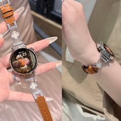 四叶草 适用华为GT6表带手表GT5新款 watch5智能Pro金属拼皮GT4小众GT3女款 GT2秋冬创意高级感41mm原装 官方