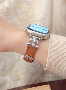 萱芊【鸢尾花拼皮】适用华为FIT4表带FIT4pro智能腕表watchfit4皮质FIT3手环运动fit2新款watch1通用小香风