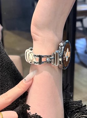 萱芊【滑梯滚珠】适用华为GT6表带手表GT5新款watchgt5智能GT5pro金属拼皮41mmGT4秋冬高级感GT3创意女款原装