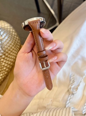 萱芊适用GT6新款华为gt5智能运动手表表带精致皮质带华为5pro手表通用女款高级一体替换带gt4原装时尚秋冬3