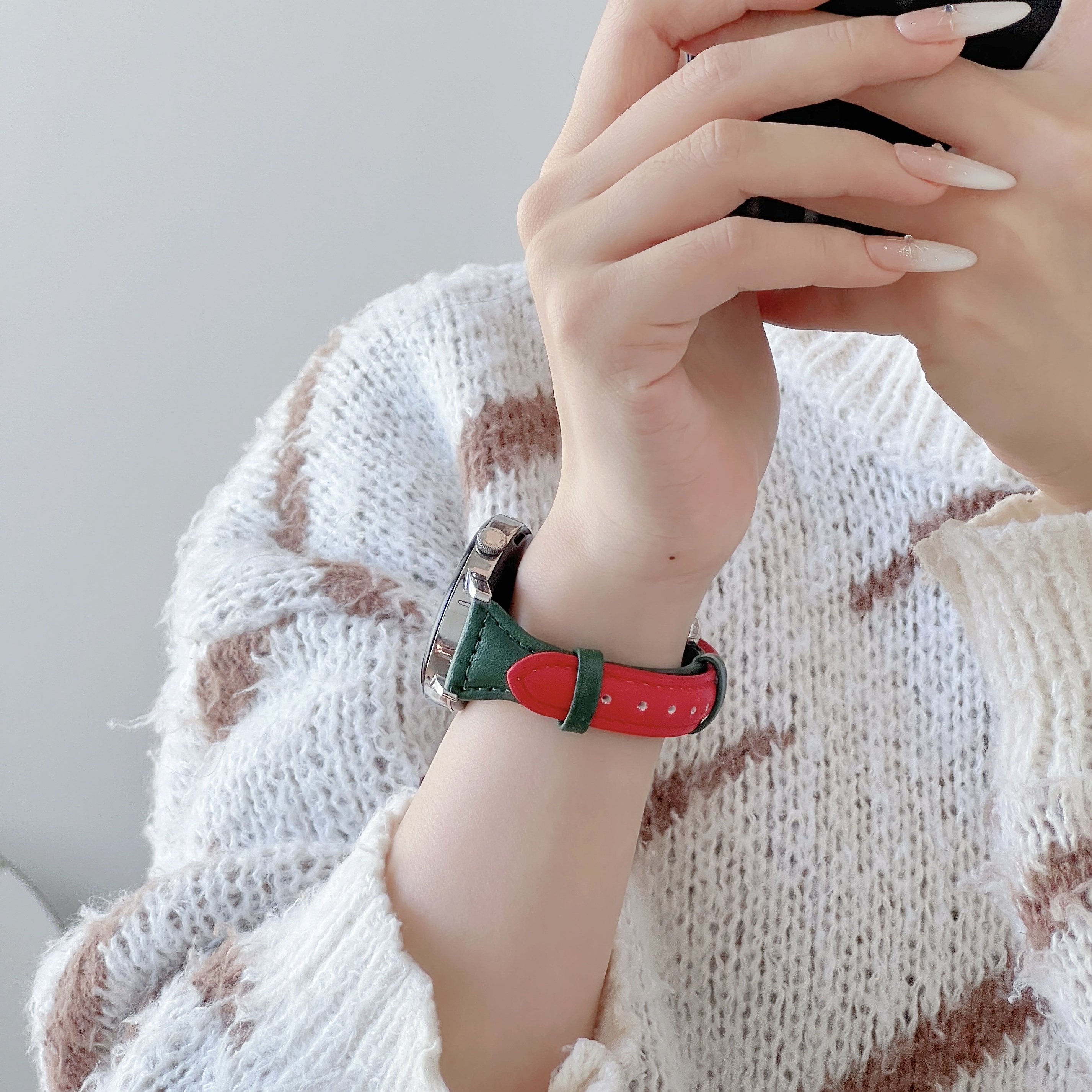 萱芊华为圣诞真皮手表带舒适好看