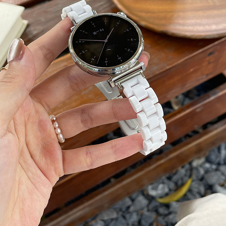 萱芊适用于秋冬细款亚克力三珠表带华为手表GT5proGT4表带女款GT3/2/1Fit321透气运动款新款荣耀magic2/4pro