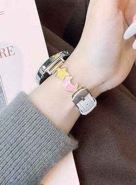 萱芊适用于GT6新款华为GT5表带watch5pro女款GT3手表带运动智能荣耀金属拼皮女gt2小香风gt4表带fit4pro通用