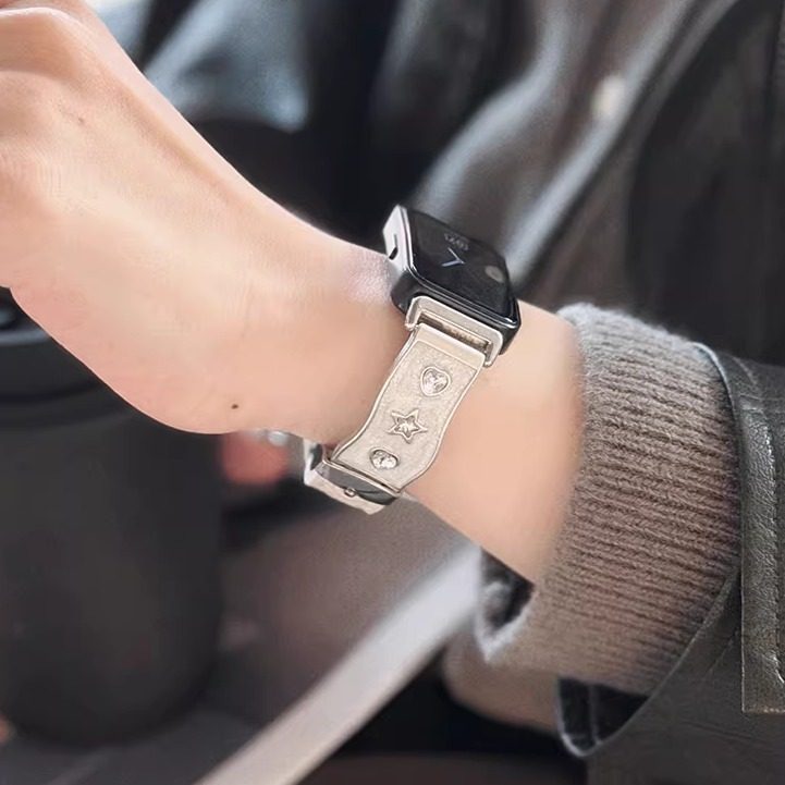 萱芊【星星爱心弯片鳄鱼纹】适用华为手环10表带9手表8荣耀10运动皮质7腕带新款watch九通用智能nfc女小香风,智能设备,智能手表手环表带/腕带,淘宝优惠券,粉丝福利购,淘宝优惠卷