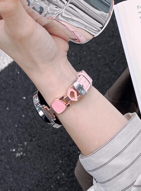 萱芊【旋涡拼皮】GT6适用华为gt5表带女watch5gt4新款pro女款智能watchgt5gt2女gt3女运动小香风gt1皮质通用