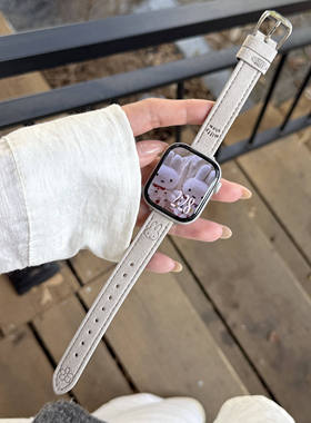 翻毛皮米菲兔细款表带适用11代applewatch10苹果S9iwatch87se小米适用于AppleWatch11iwatch10SE智能运动通用