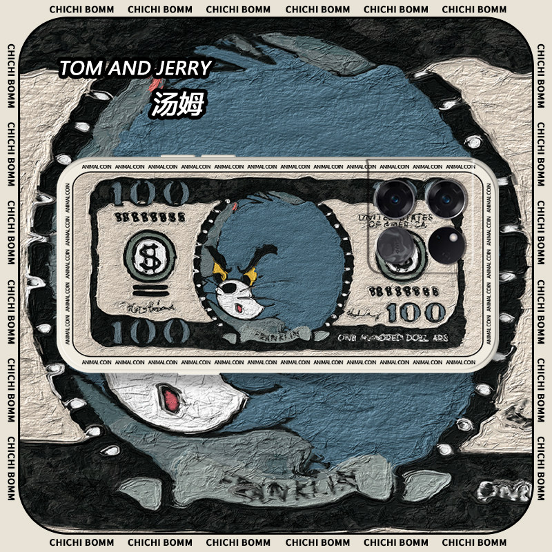 油画美元汤姆适用一加acepro手机壳一加11液态10pro动漫ace2男女9杰瑞