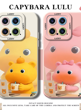 lulu水豚噜噜手机壳适用小米17promax情侣15pro红米k80可爱note14卡通70一对13高级感60新款12硅胶50小众40套