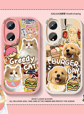 汉堡狗狗适用oppoa2手机壳a58羊皮r17套k10卡通findx6pro防摔reno11可爱10por情侣真我gtneo5高级5se全包v30t