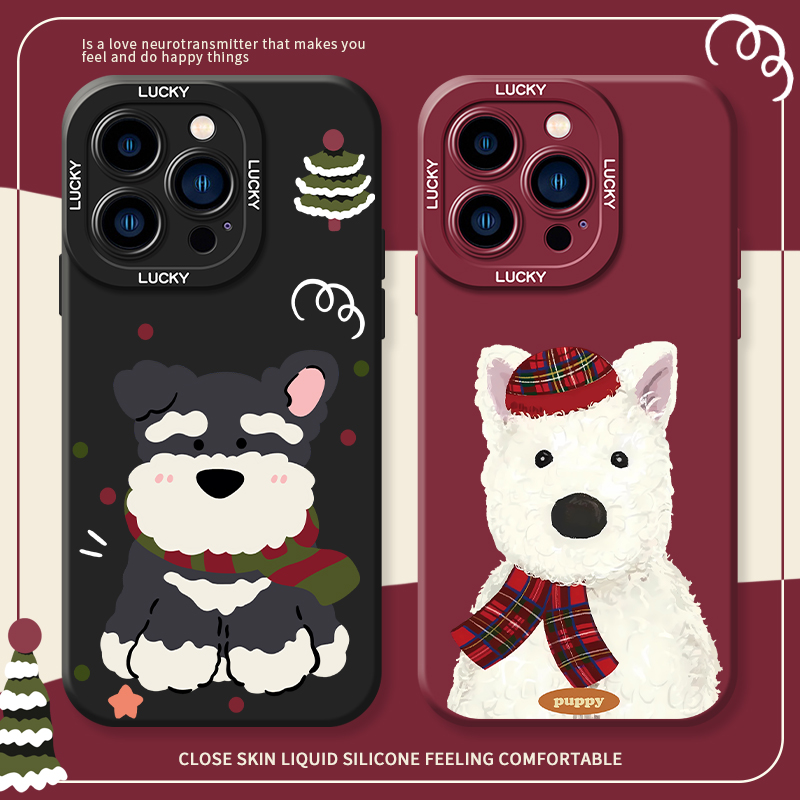 圣诞小狗手机壳适用于任意机型