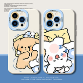 情侣抢被子小狗适用苹果16promax手机壳iPhone15小米14狗狗13搞怪12华为mate60可爱pura70一对11新款 iqoo小众
