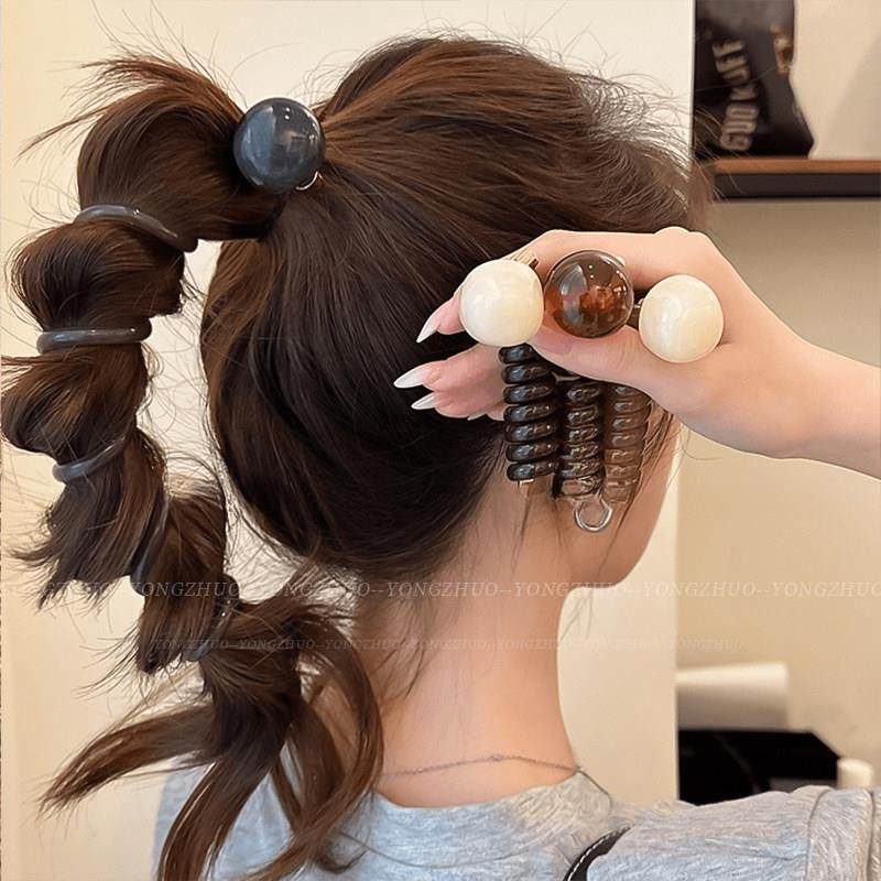 复古简约泡泡辫头绳女2025新款高端电话线发圈扎马尾编发神器头饰,饰品/流行首饰/时尚饰品新,发饰,淘宝优惠券,粉丝福利购,淘宝优惠卷