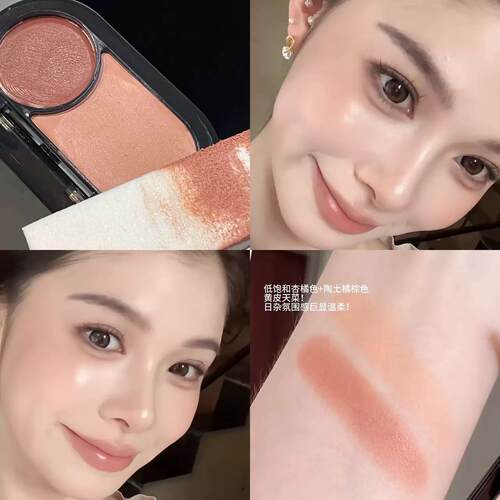 体淡颜好气色！双色腮红高光多用膏水气光肌膨立YZU提亮胀显色伪