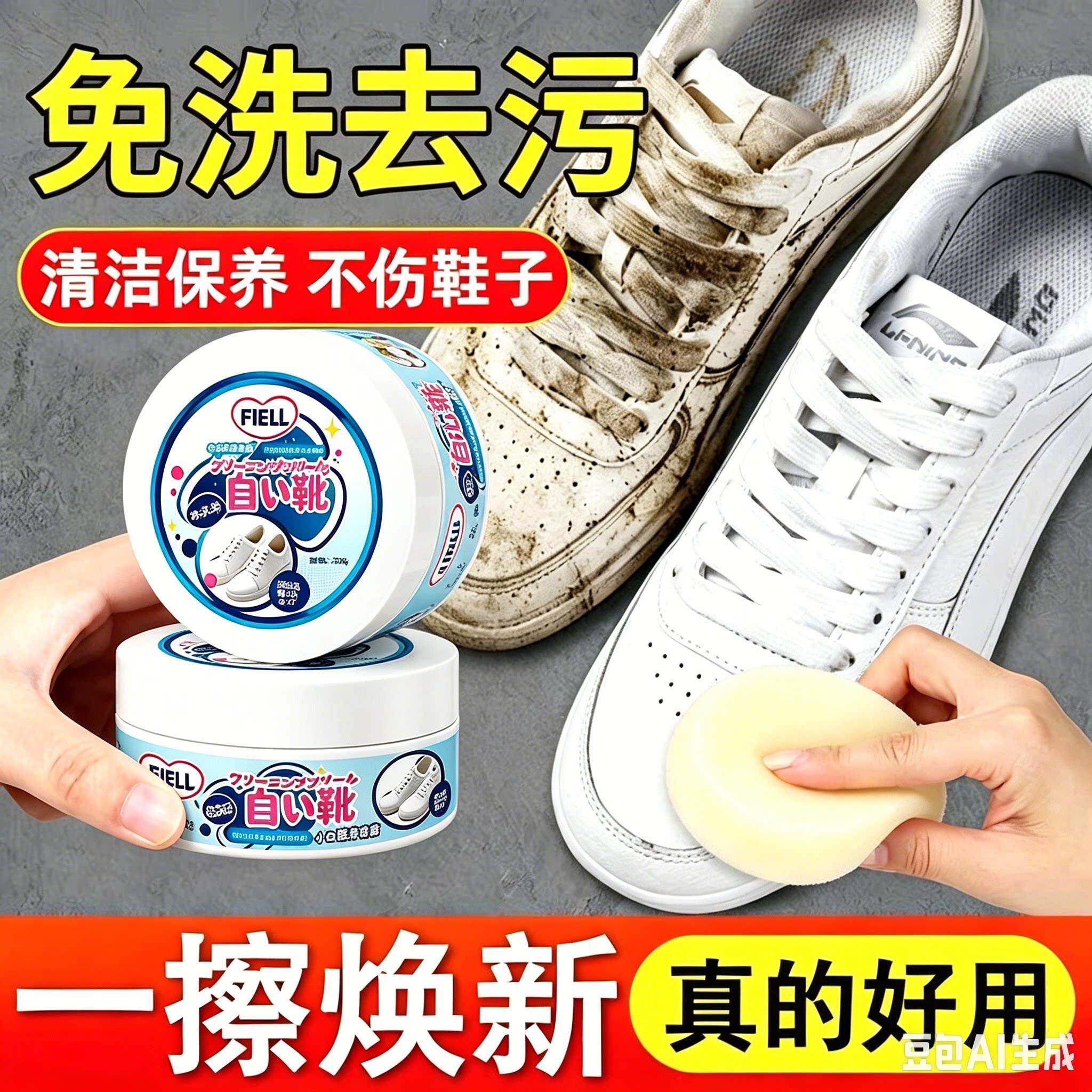 【鞋子干净了】小白鞋清洁膏！去污养护二合一，不用水洗秒变新SY