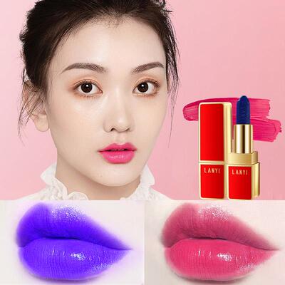 胡罗卜素变色唇膏蓝色妖姬变色口红持久保湿不掉色不沾杯防水滋润